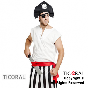 DISFRAZ HOMBRE PIRATA ADULTO T.1 C/SOMBRERO x 1